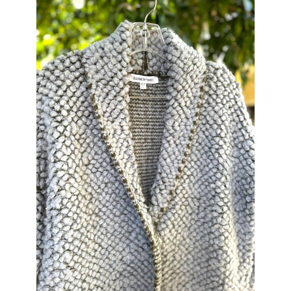 Elizabeth and James Oversized Green Grey Chunky Wool Mohair Long Sweater SZ XS/S - Picture 4 of 13